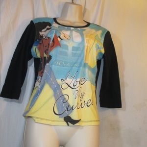 Curves Beaded Design "I Love My Curves" Shirt